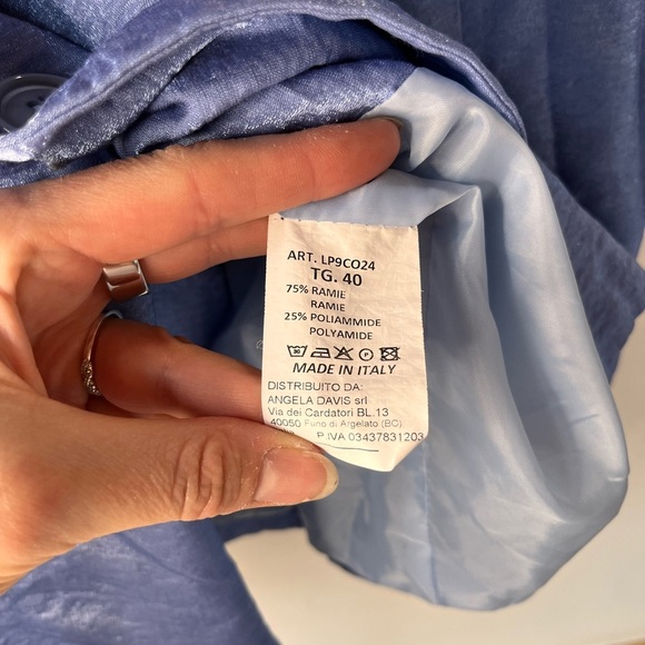 KAOS Made In Italy Women's Shiny Blue Blazer Jacket EU Size 40 US 4/6 - Picture 6 of 6